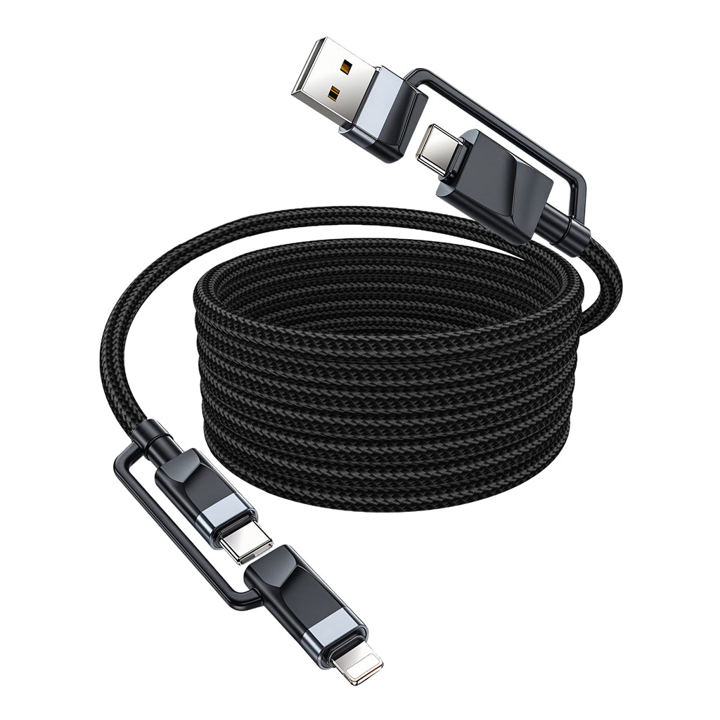 Verilux 4 in 1 Type C Cable 10Ft/3M, PD 65W C Type Cable Fast Charging Cable & 480Mbps Data, Type C/USB/Light-ning Port for iPhone 16/16 Plus/16 Pro/16 Pro Max/15, Galaxy S24/S23, MacBook, iPad Verilux 4 in 1 Type C Cable 10Ft/3M, PD 65W C Type Cable Fast Charging Cable & 480Mbps Data, Type C/USB/Light-ning Port for iPhone 16/16 Plus/16 Pro/16 Pro Max/15, Galaxy S24/S23, MacBook, iPad